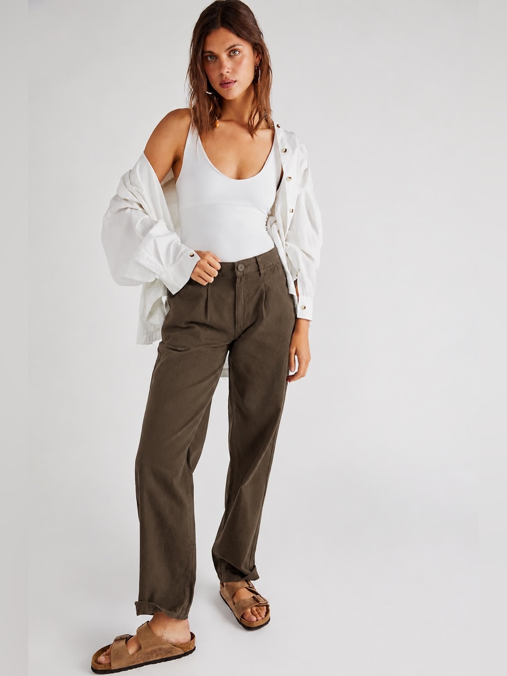Free People Cya Later Skate Trouser Dark Brown Size 2 NWOT